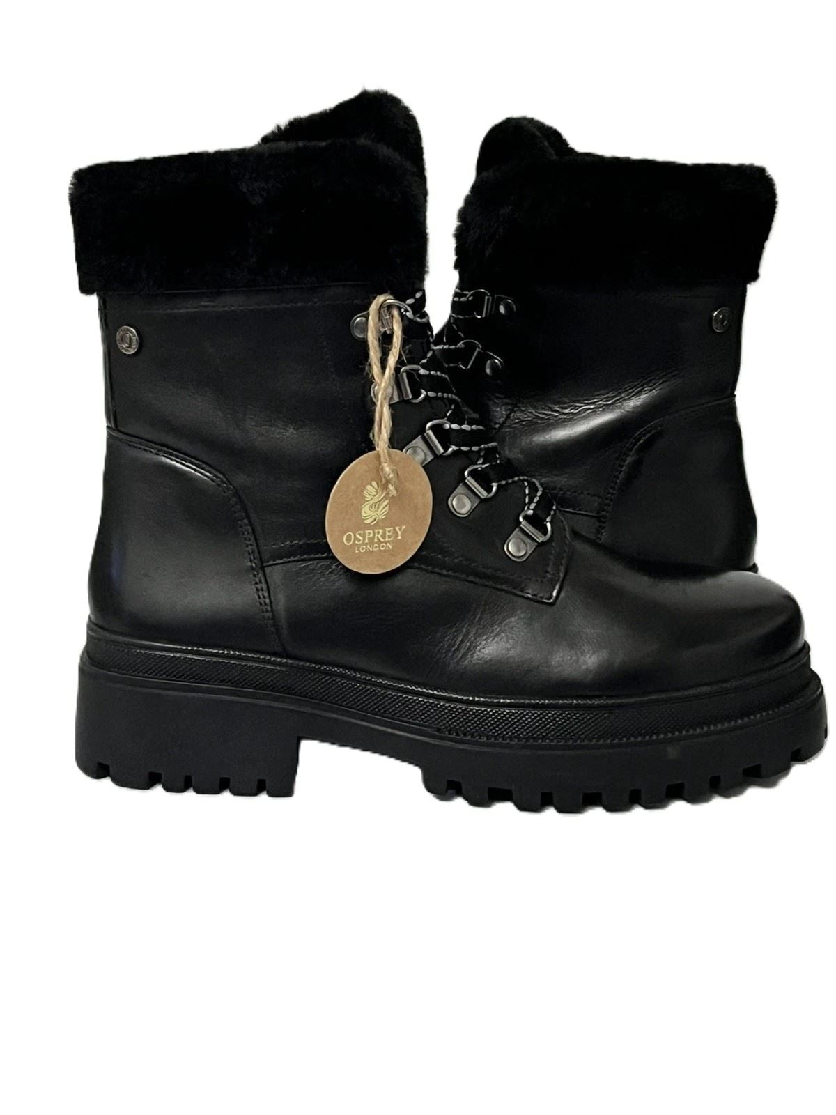 Osprey London The Budapest Leder Damen Schwarze Stiefel