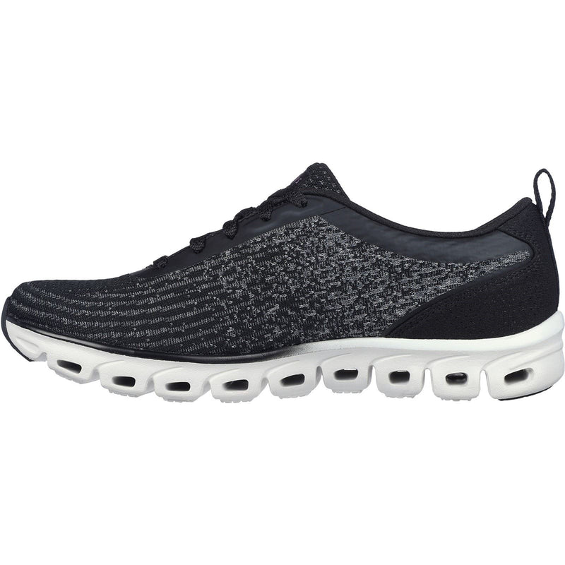 Skechers Glide-Step Head Start Textile Damen-Sneaker In Schwarz