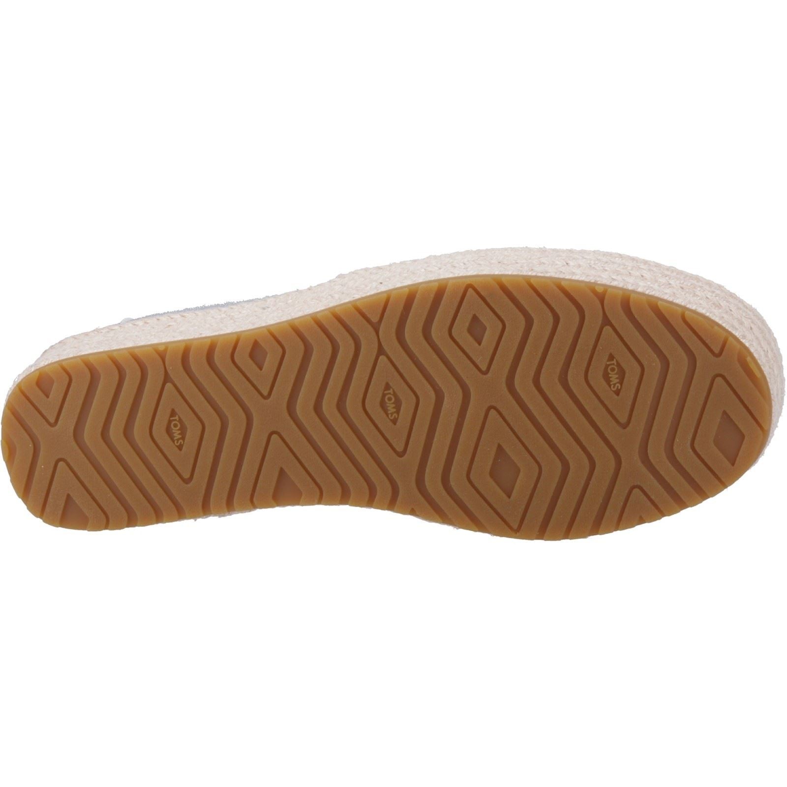 TOMS Valencia Damen Espadrilles Aus Silbernem Leder.