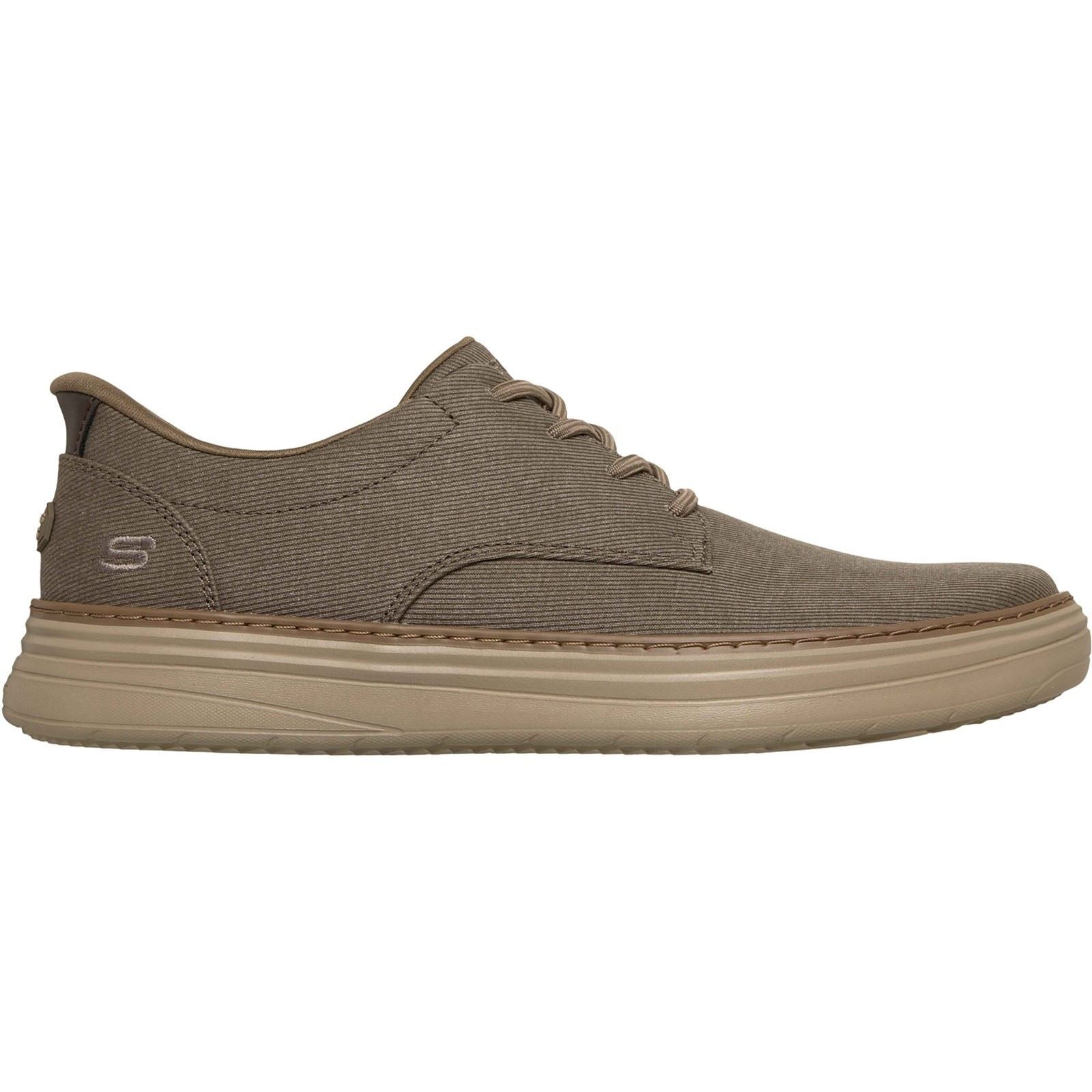 Skechers Hyland Justino Textile Herren Schnürschuhe In Dunkel Taubene