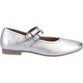 Hush Puppies Nancy Mary Jane Damen Silber Flats Aus Leder