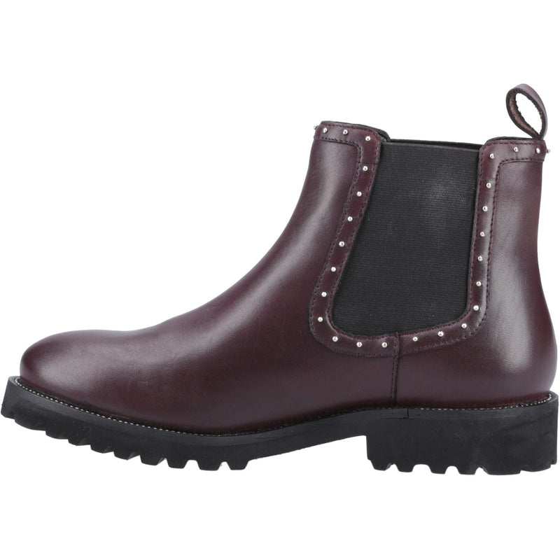 Hush Puppies Gwyneth Damen Chelsea Stiefeletten aus Leder in Pflaume