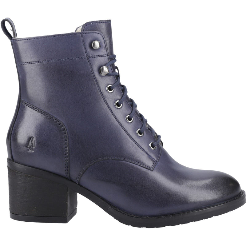 Hush Puppies Harriet Damen Stiefeletten mit hohem Absatz aus navyblauem Leder