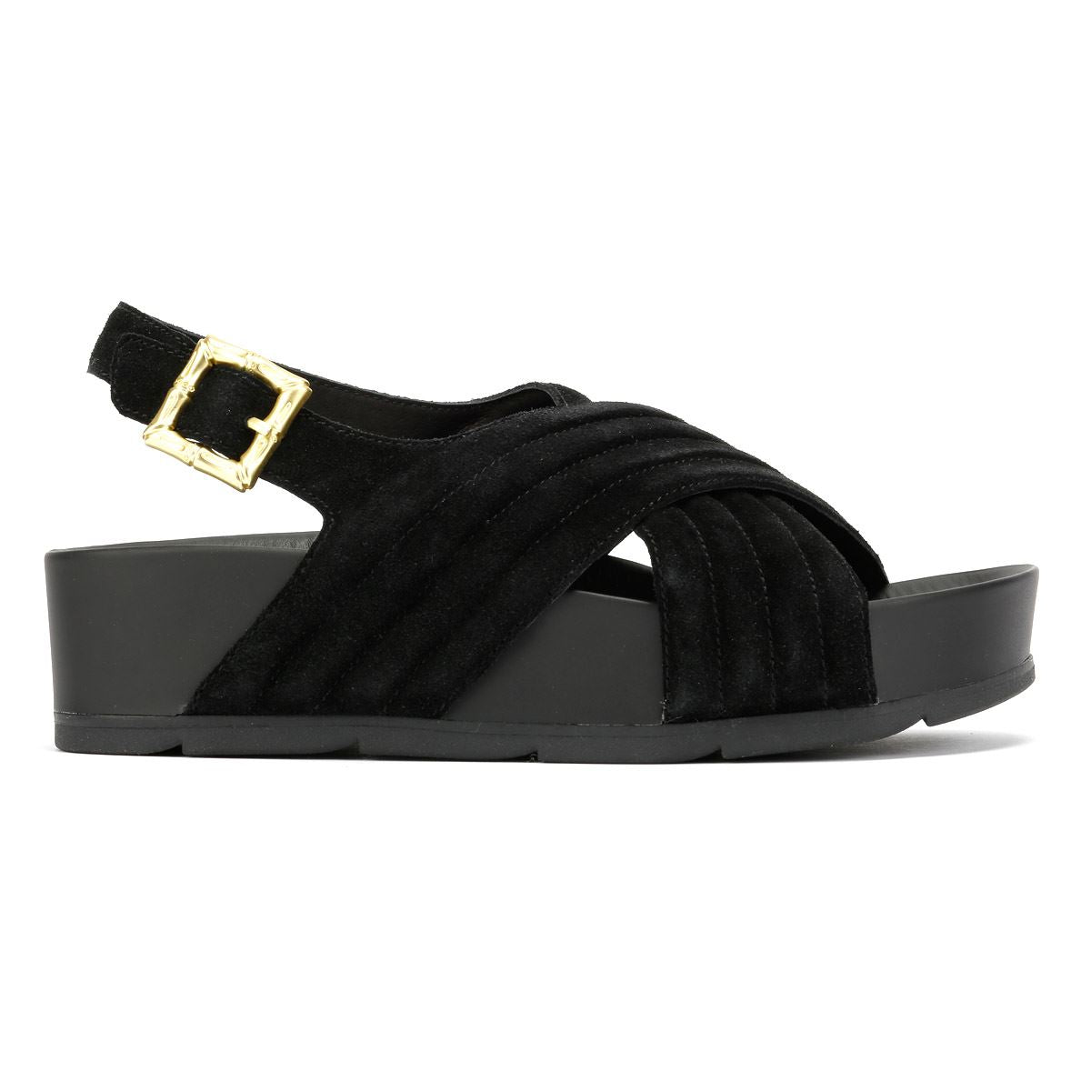 Desert Fleur Sparks Damen Sandalen Aus Schwarzem Wildleder