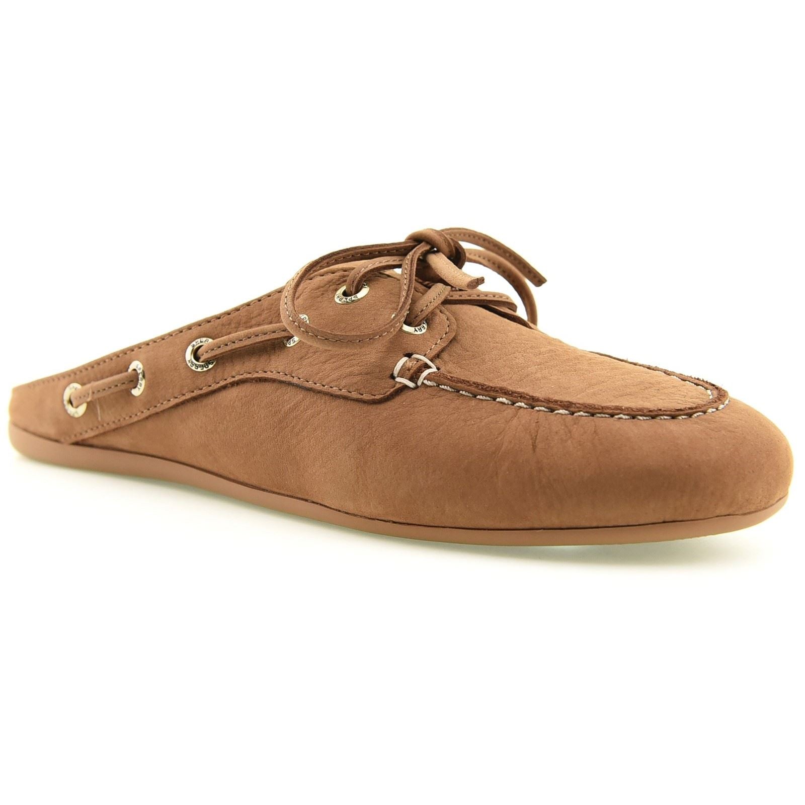 Sperry Slimboat Leder Damen Tan Mules