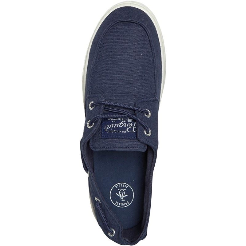Penguin Sailor Canvas Herren Blau Schnürschuhe