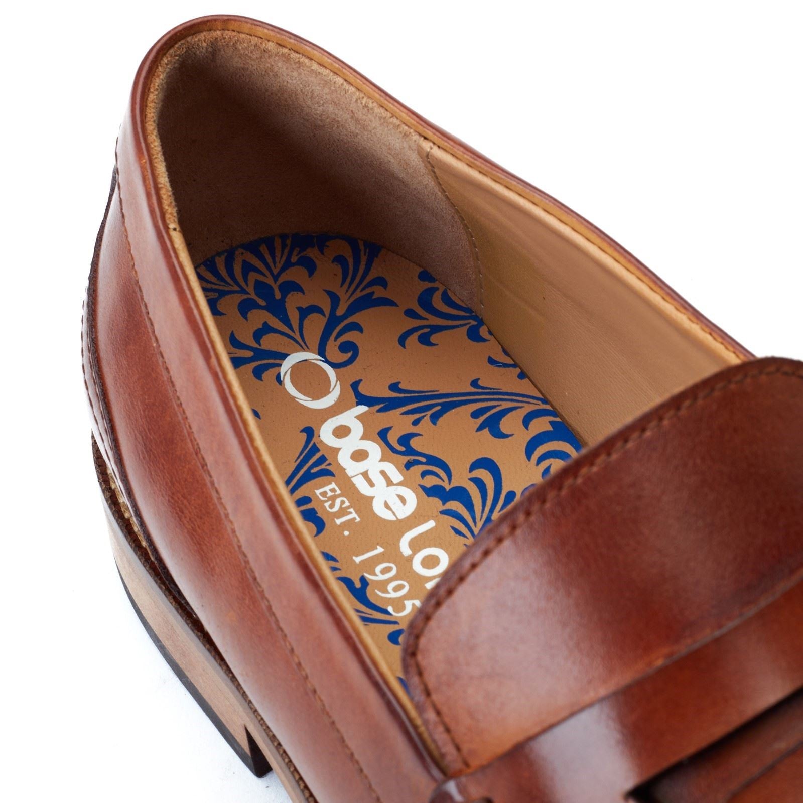 Base London Garfield Herren Mokassins Aus Gebranntem Tan-Leder