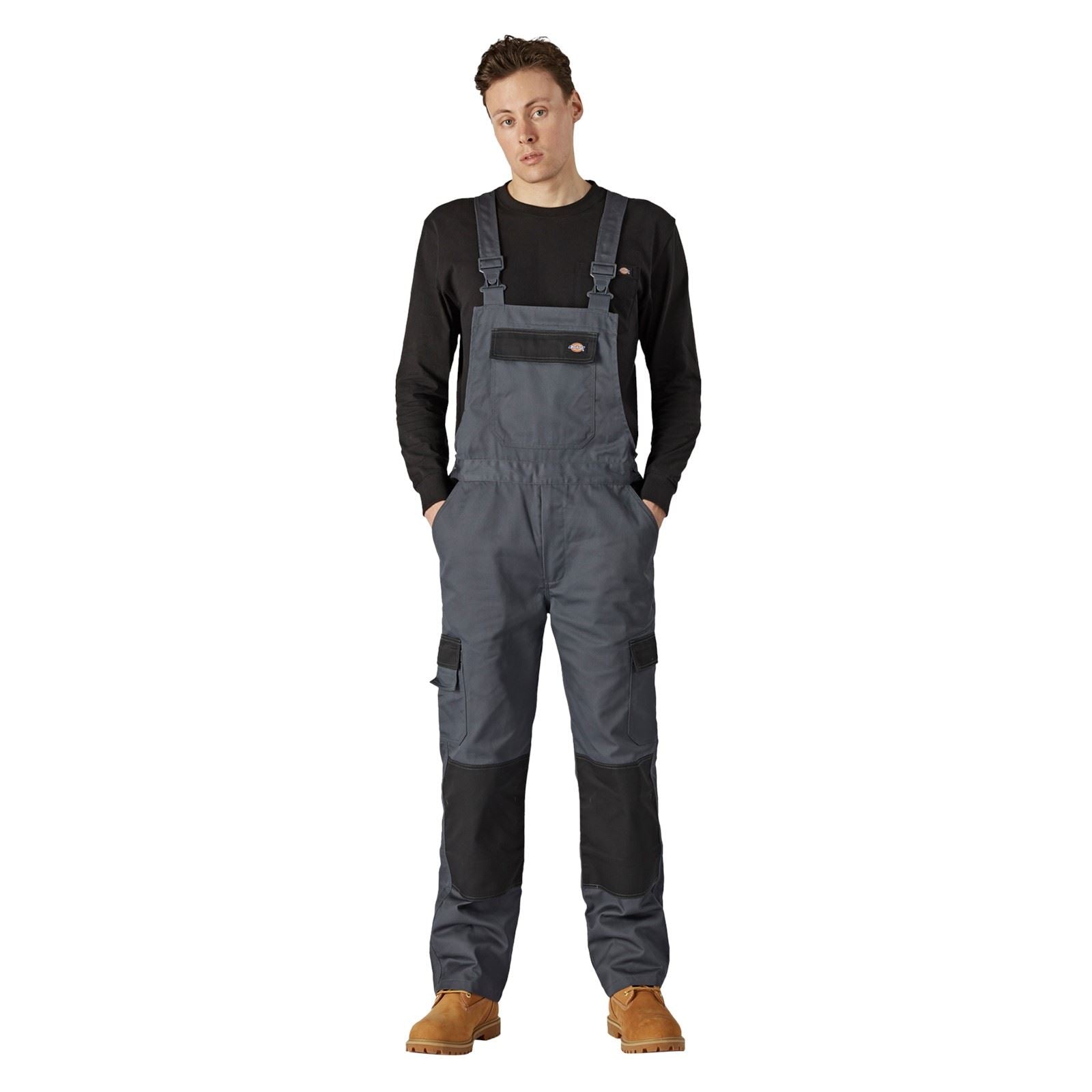 Dickies Everyday Bib and Brace Polyester Herren Grauer Arbeitsoverall