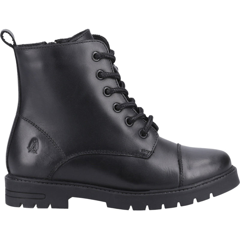 Hush Puppies Lauren Junior Mädchen Schwarze Farbe Lederstiefel