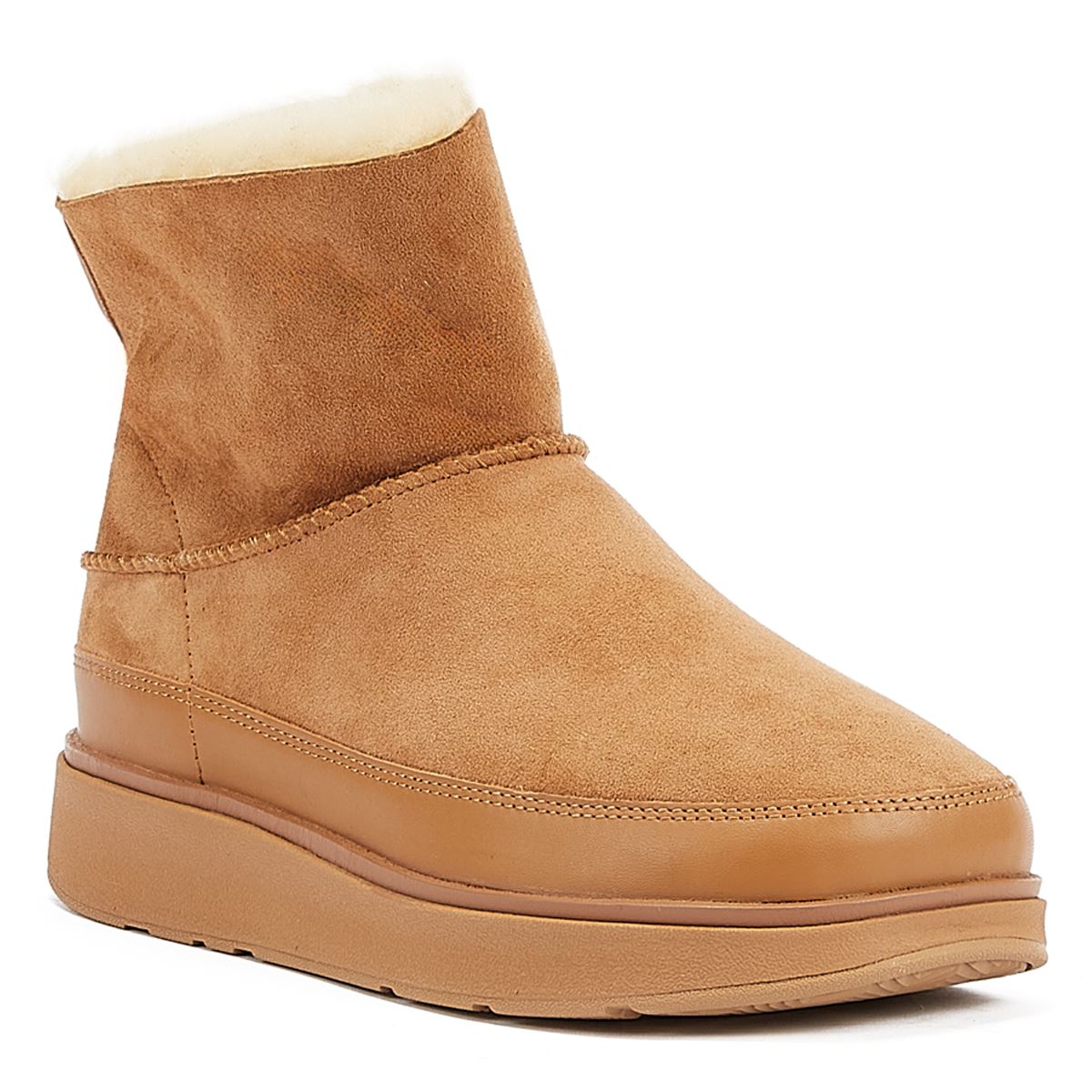 FitFlop Shearling Damen Stiefel In Beige