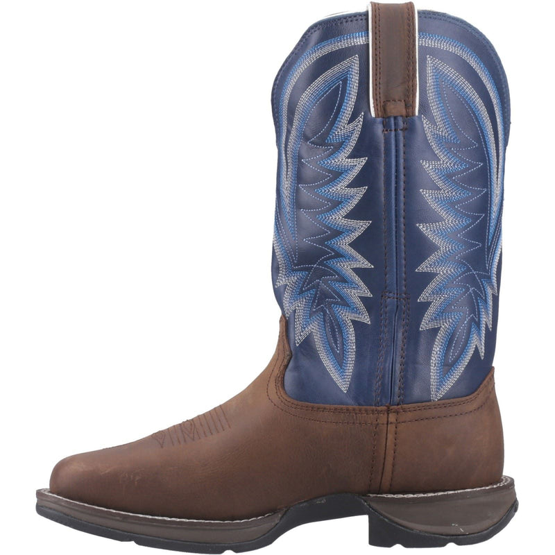 Durango Rebel Leder Herren Sattelbraun/Denim Blaue Stiefel
