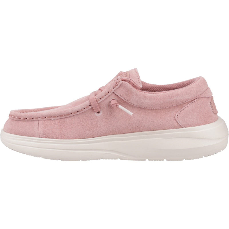 HEYDUDE Wendy COMF Suede Damen Mokassins Aus Leder In Rosé Pink/Whisper Pink