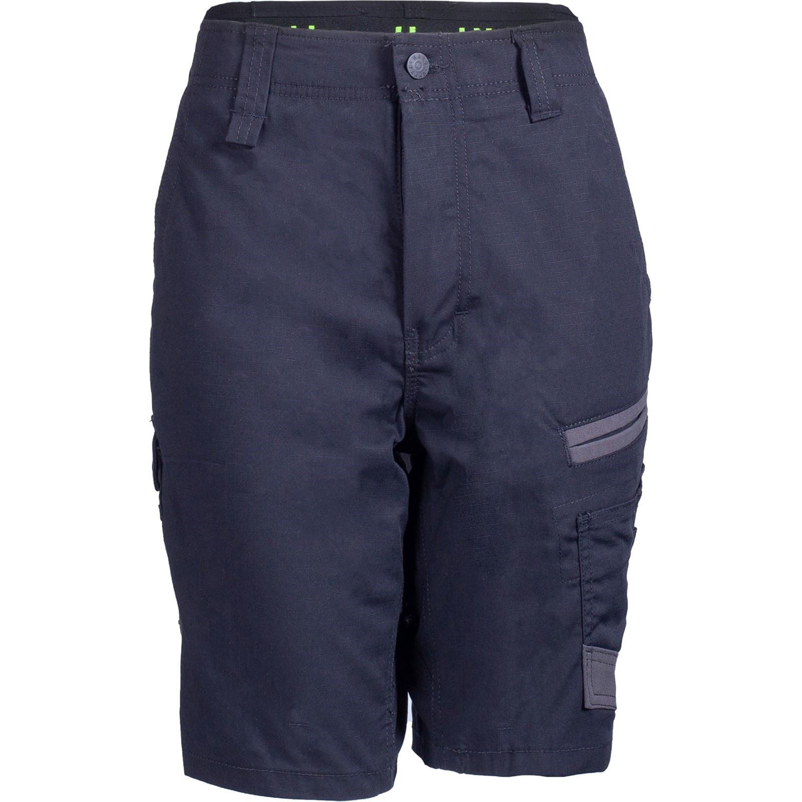 Hard Yakka Raptor Active Baumwolle Damen Schwarze Knielange Shorts