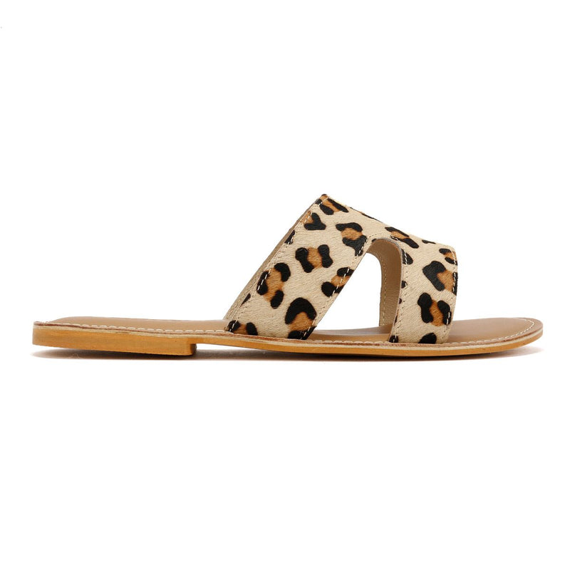Tower London Cut Out Damen Pantoletten Aus Leder In Beige