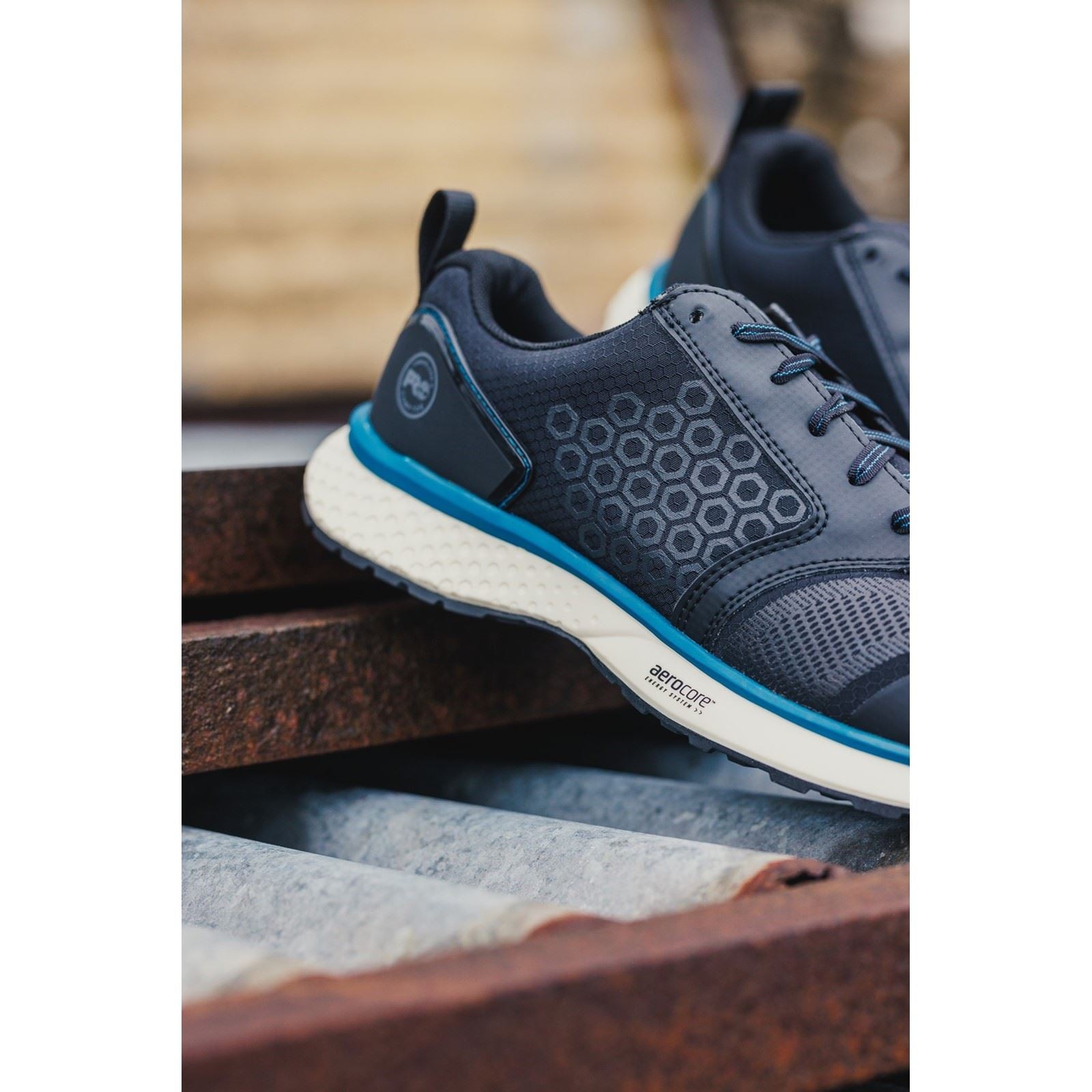 Timberland Pro Reaxion Synthetische Schwarz/Blaue Sicherheits Sneakers