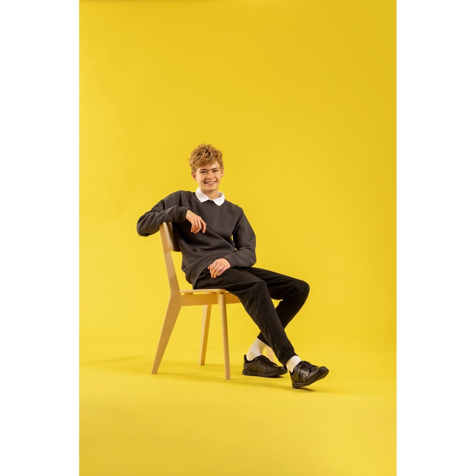 Hush Puppies Steven Senior Die Schwarzen Schnürschuhe Für Jungen Aus Leder
