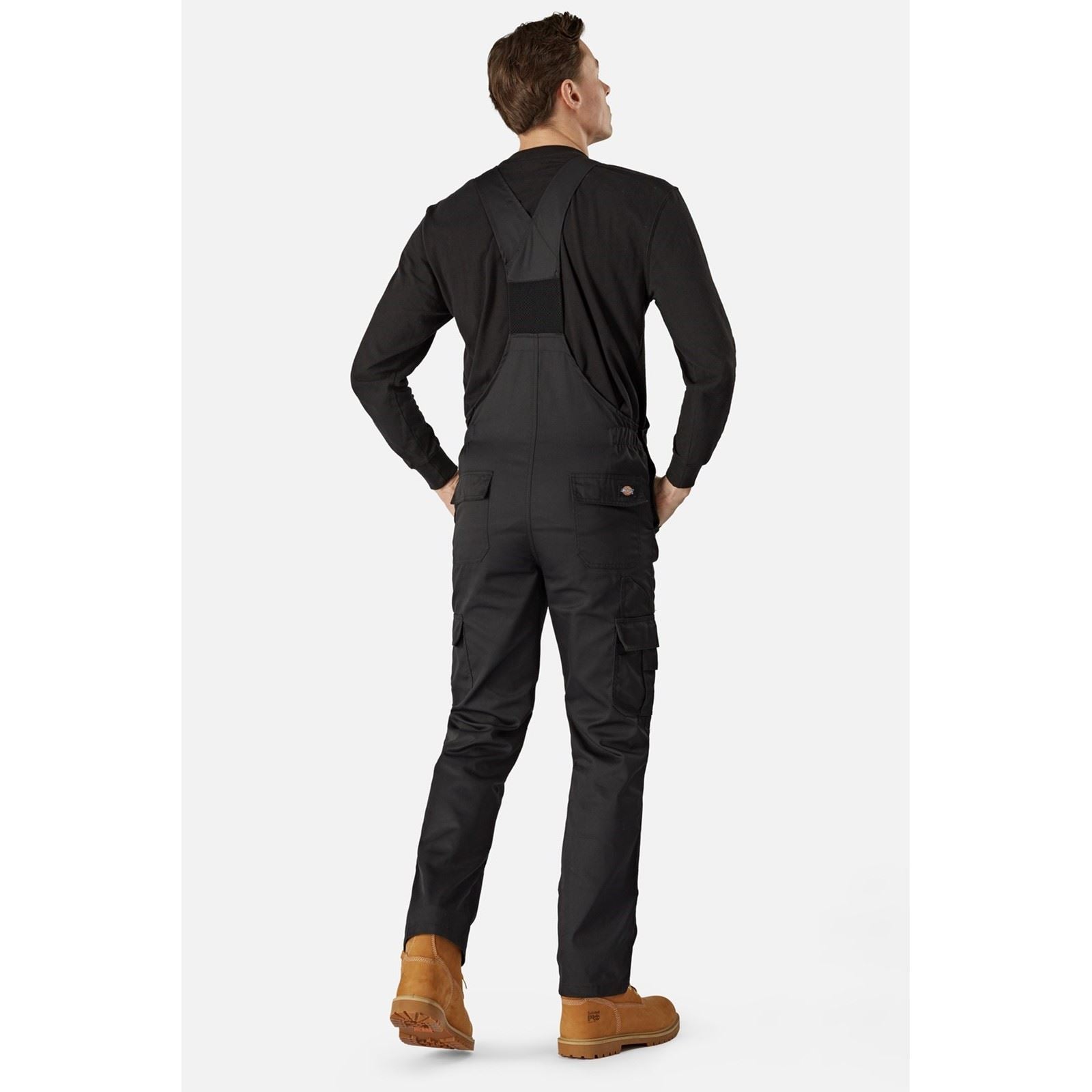 Dickies Everyday Bib and Brace Polyester Herren Schwarzer Arbeitsoverall