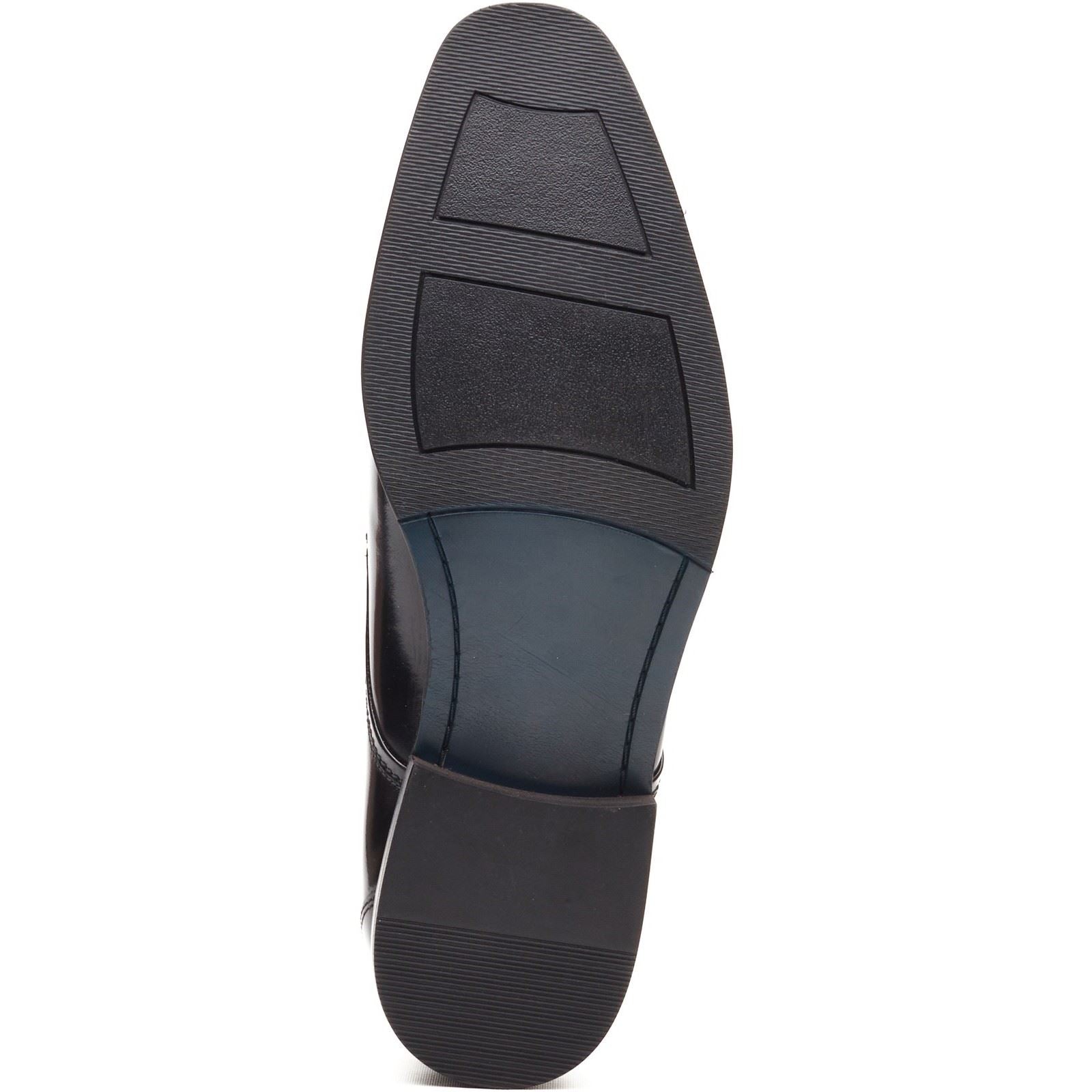 Base London Dome Lace Up Leder Herren Hochglanz Schwarze Schnürschuhe