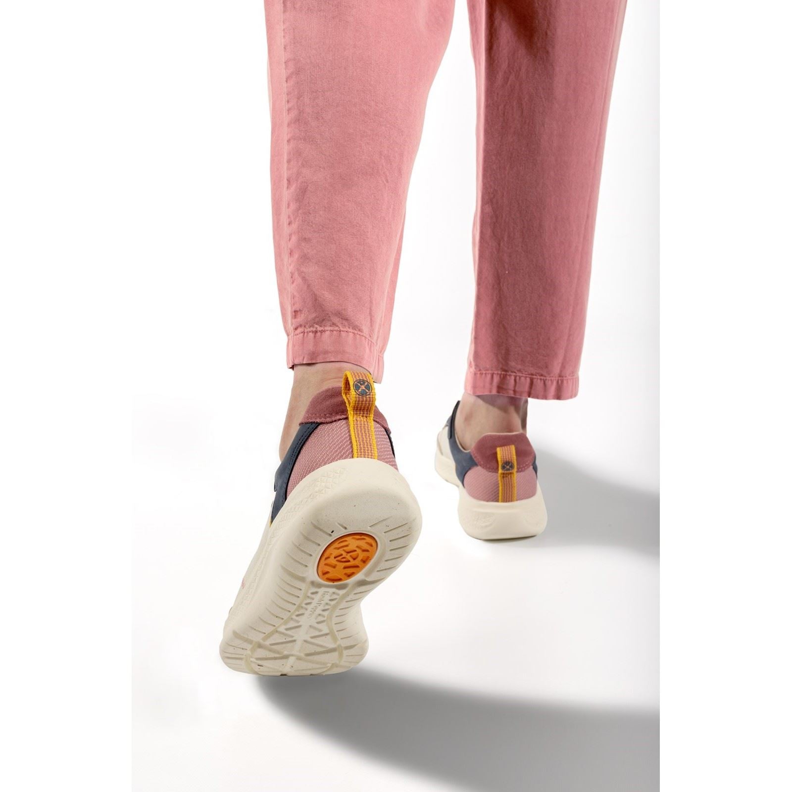 Hush Puppies Elevate Bungee Leder Damen Marine/Rosa Sneakers