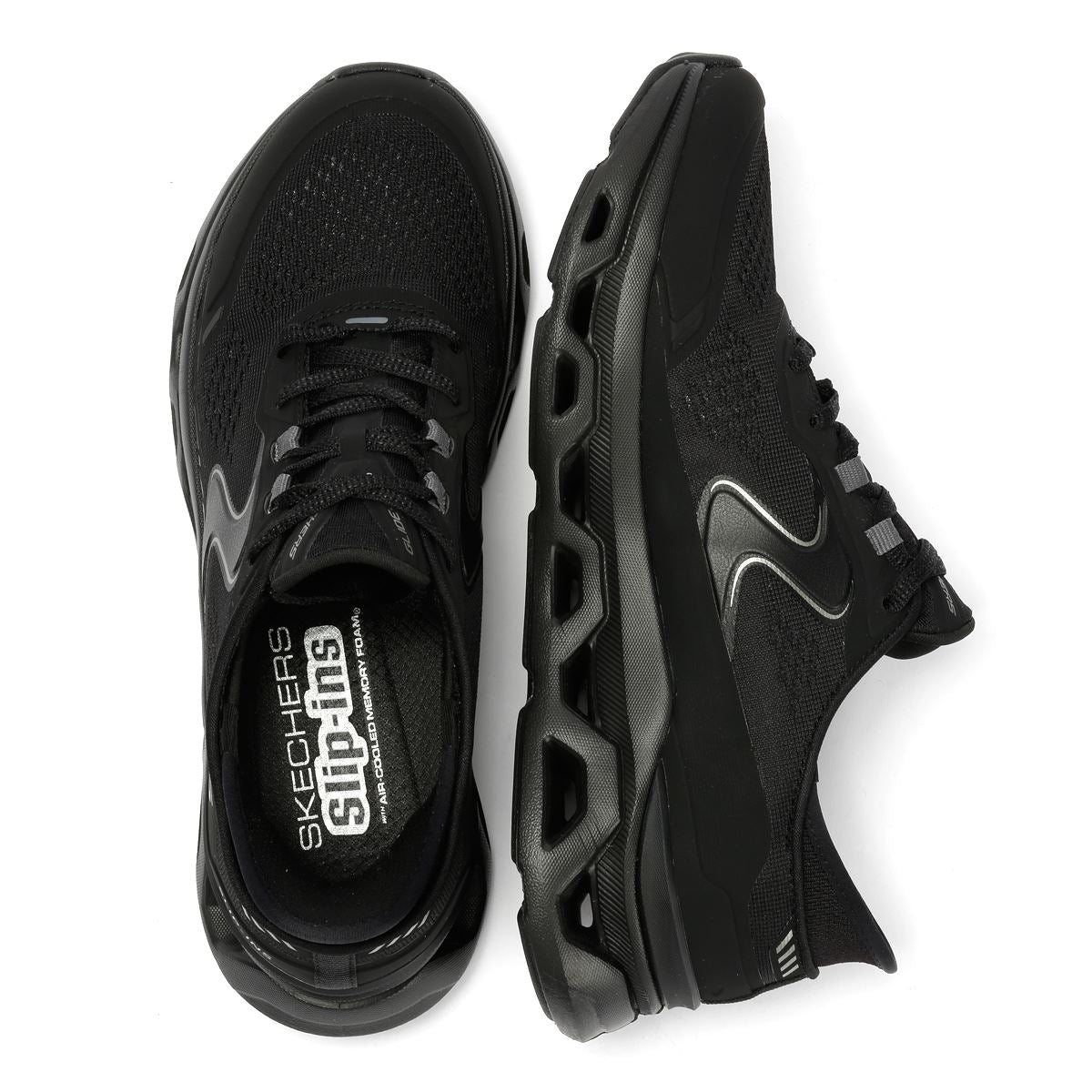 Skechers Slip-Ins Glide Step Altus Mesh Damen Schwarze Turnschuhe