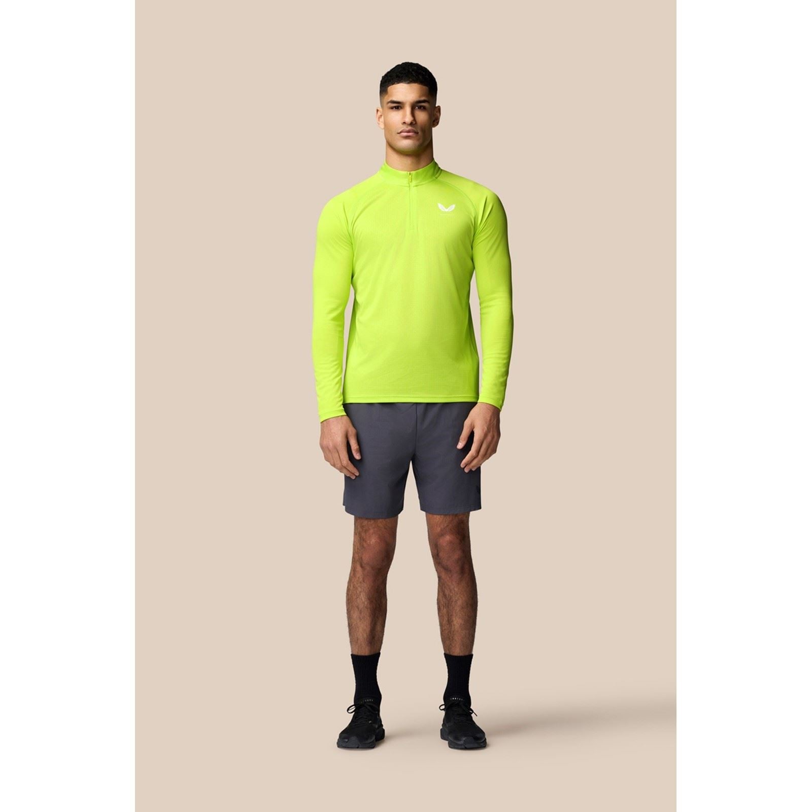Castore Adapt 1/4 Zip Top Polyester Herren Grünes Activewear T-Shirts