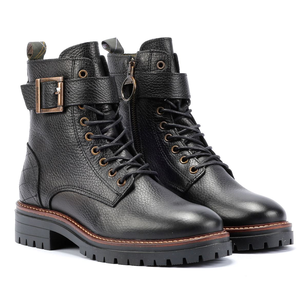 Barbour Heidi Leder Damen Schwarze Farbe Stiefel