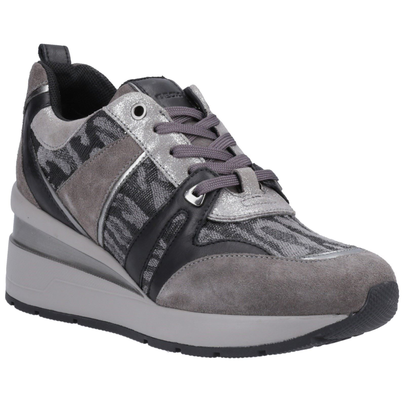 Geox D Zosma B Wildleder Damen Dunkelgraue Sneakers