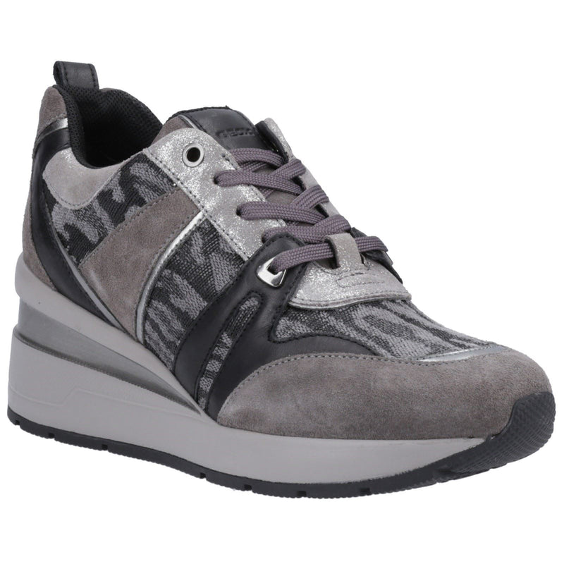 Geox D Zosma B Wildleder Damen Dunkelgraue Sneakers