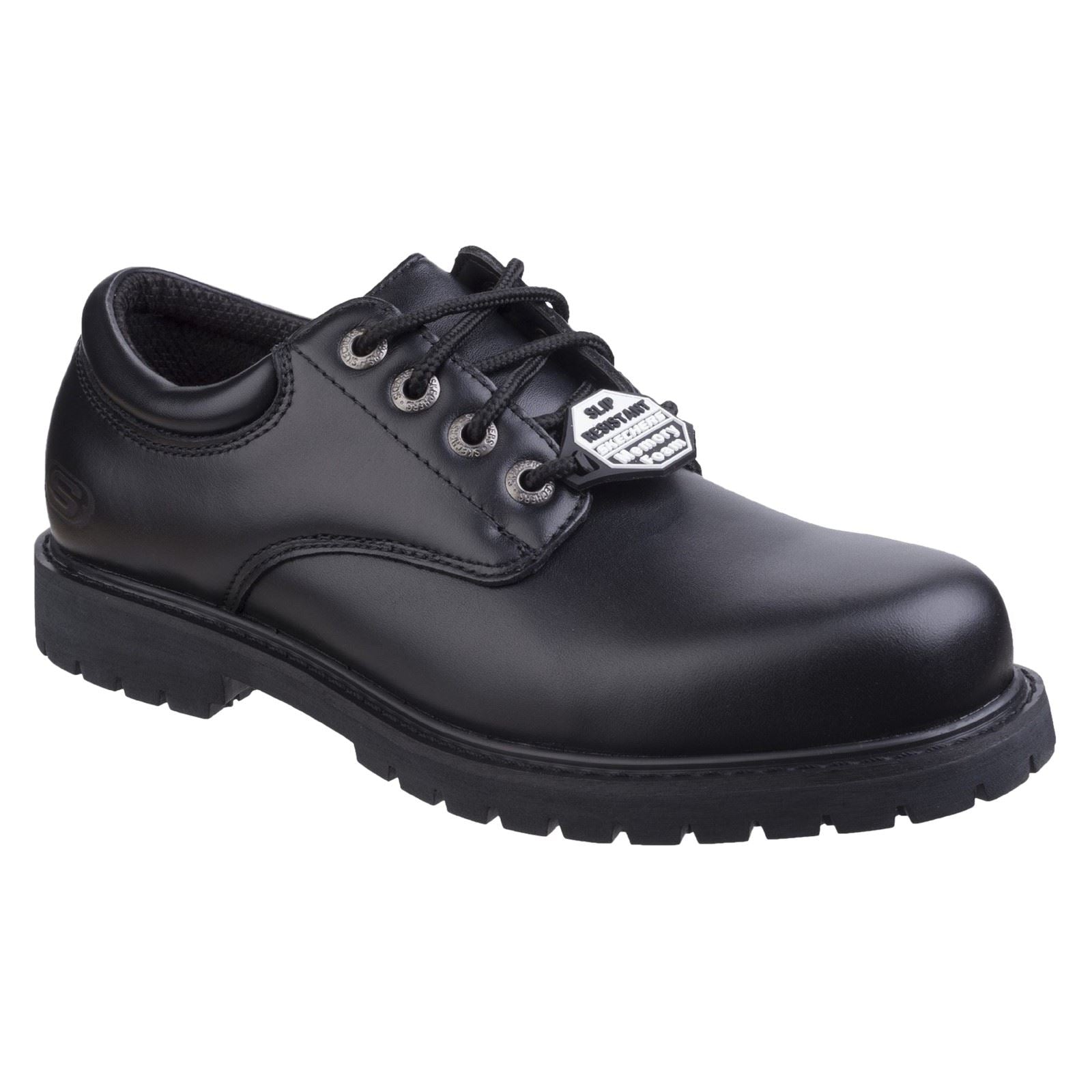 Skechers Workwear Cottonwood Elks Leder Herren Schwarze Sicherheitsschuhe