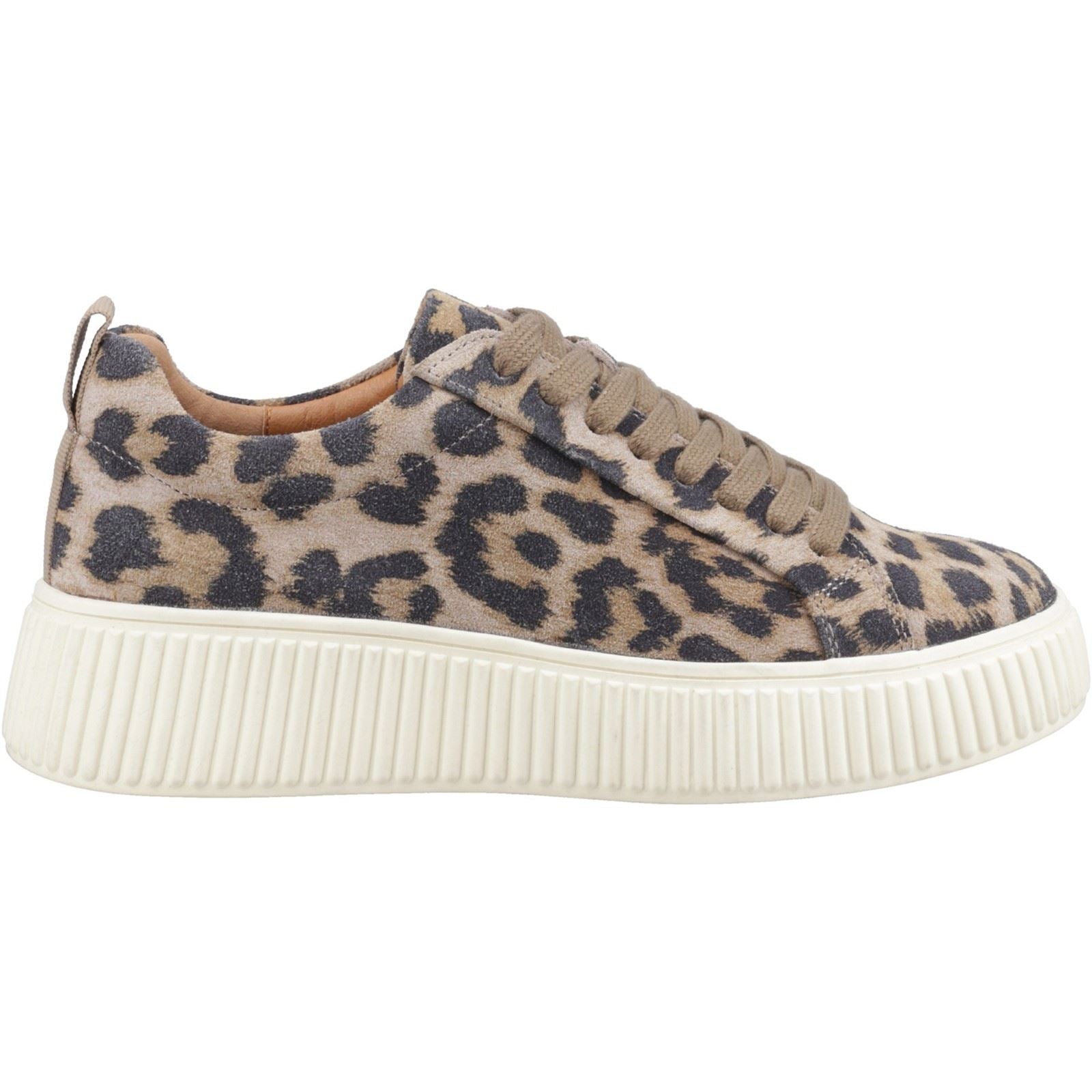 Hush Puppies Harlow Suede Damen Sneaker aus Wildleder mit Leopardenmuster
