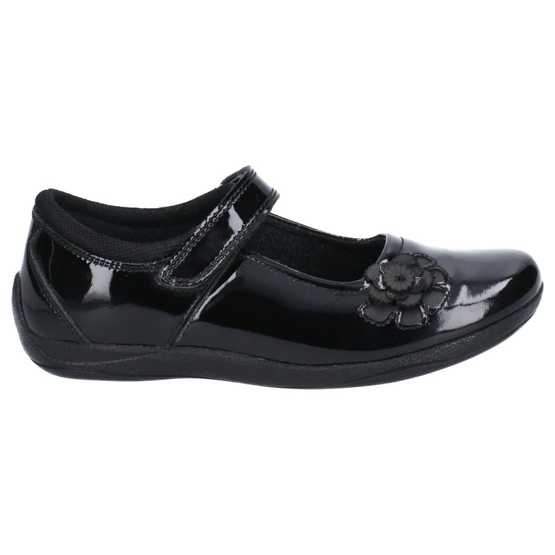 Hush Puppies Jessica Junior Patent Mädchenschuhe Aus Schwarzem Lackleder