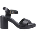 Hush Puppies Georgia Damen Sandalen Aus Schwarzem Vollleder