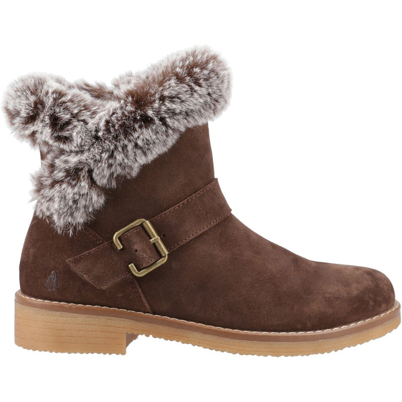 Hush Puppies Hannah Damen Winterstiefeletten aus Wildleder in Schokoladenfarbe