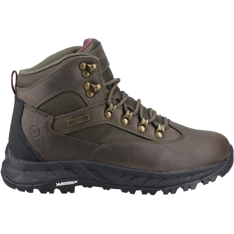 Hi-Tec Euro Trail Damen Wanderstiefel Aus Leder In Khaki