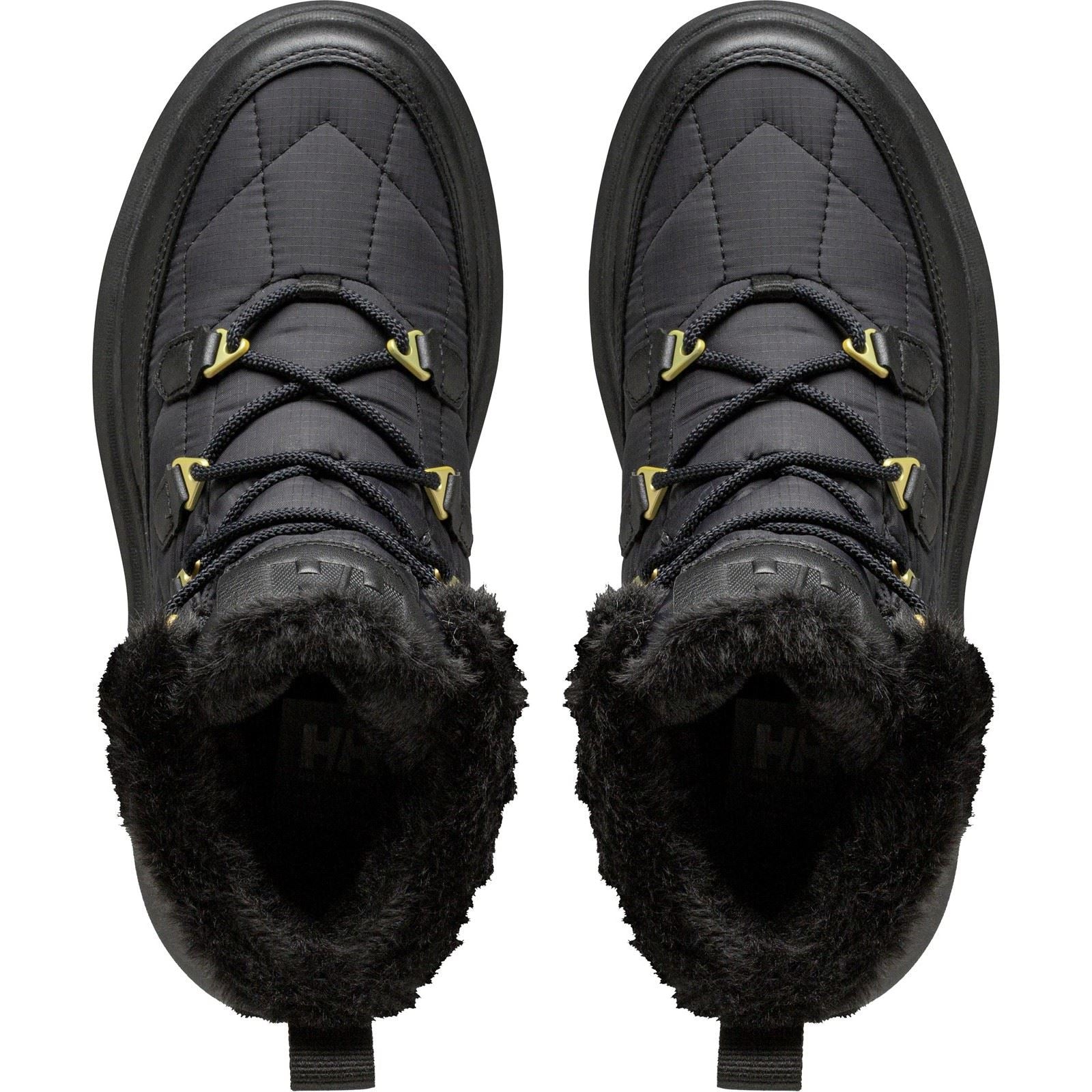 Helly Hansen Sport Willetta 2 Mid Damen Winterstiefel aus schwarzem Leder in mittlerer Wadenhöhe