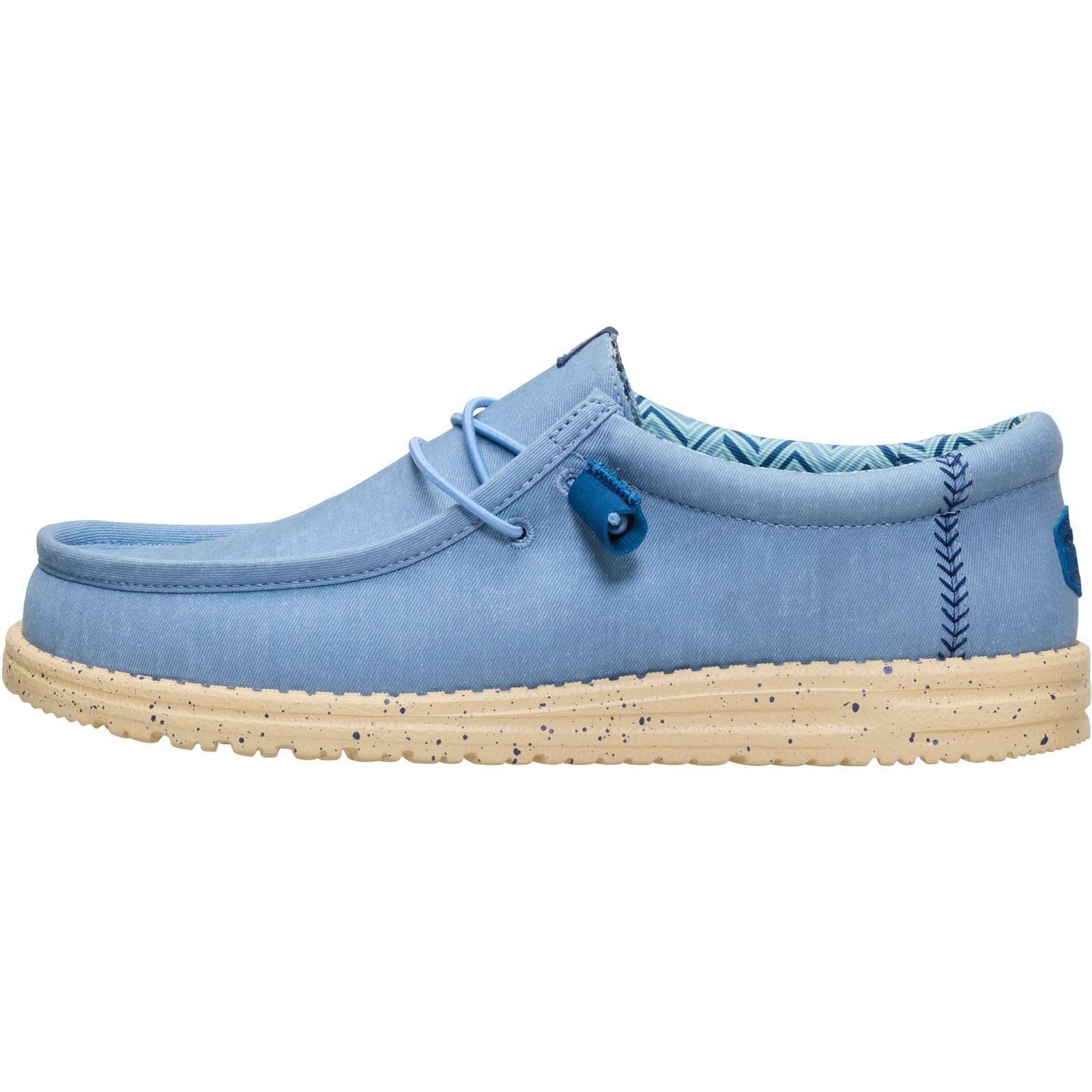 HEYDUDE Wally Stretch Canvas Textil Herren Ausgebleichte Denim/Boulder Freizeitschuhe