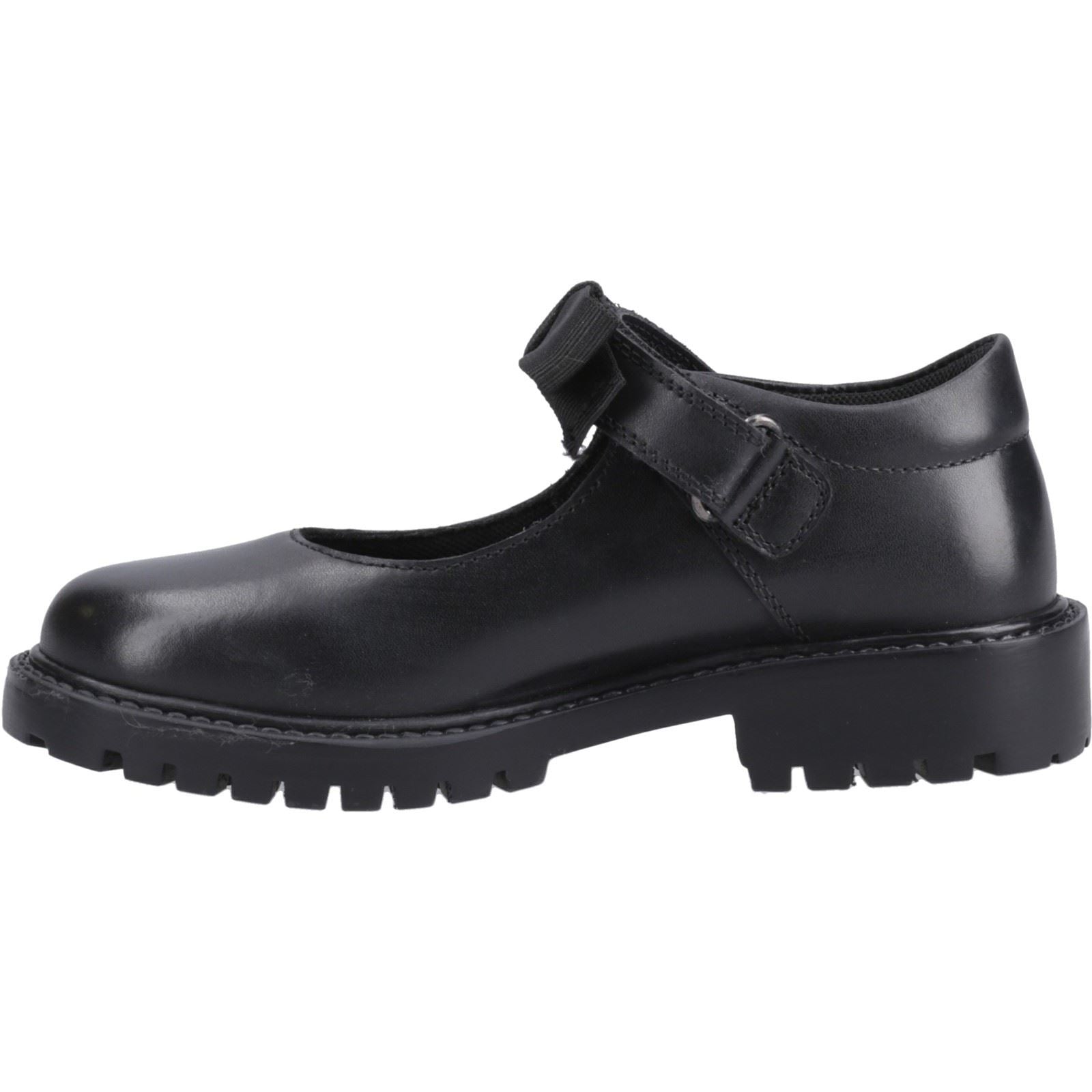 Hush Puppies Astrid Bow Mädchenschuhe Aus Schwarzem Leder