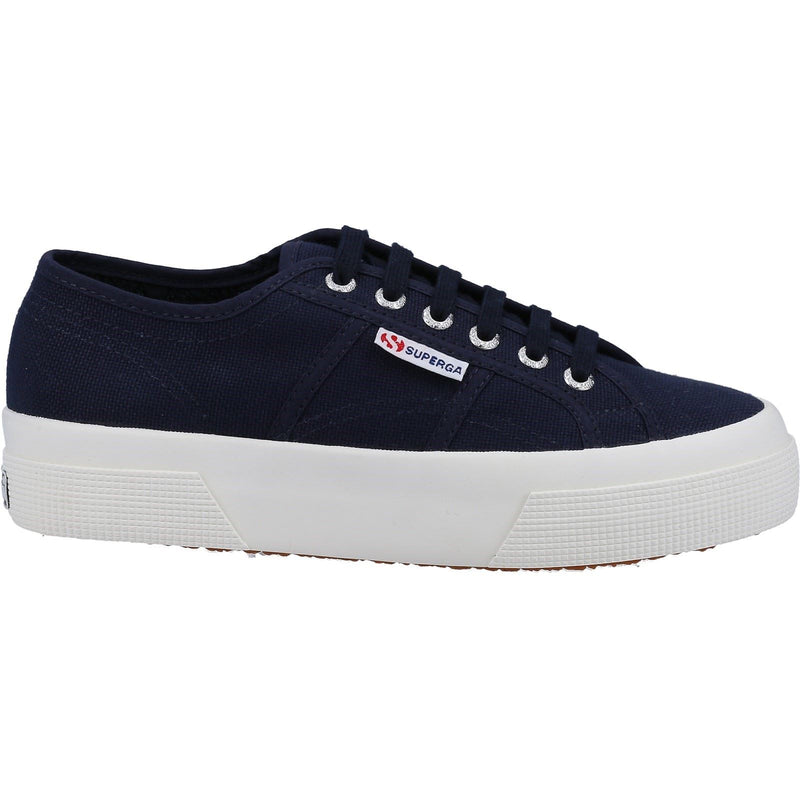 Superga 2740 Platform Baumwoll-Damensneaker In Marineblau