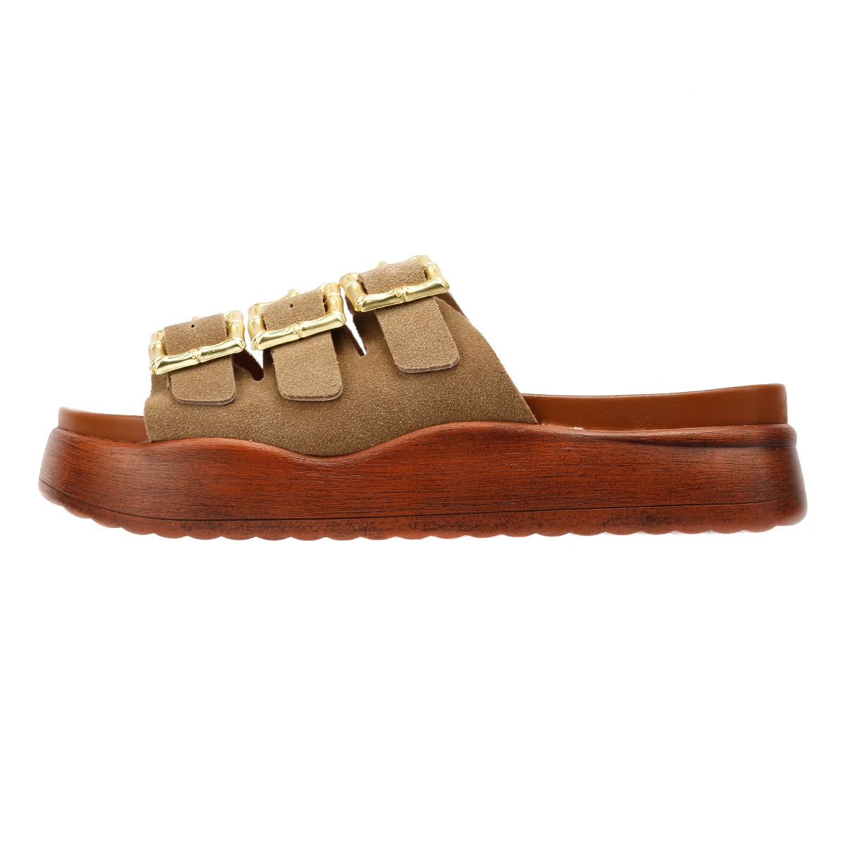Desert Fleur Gypsum  Damen Sandalen Aus Veloursleder In Beige