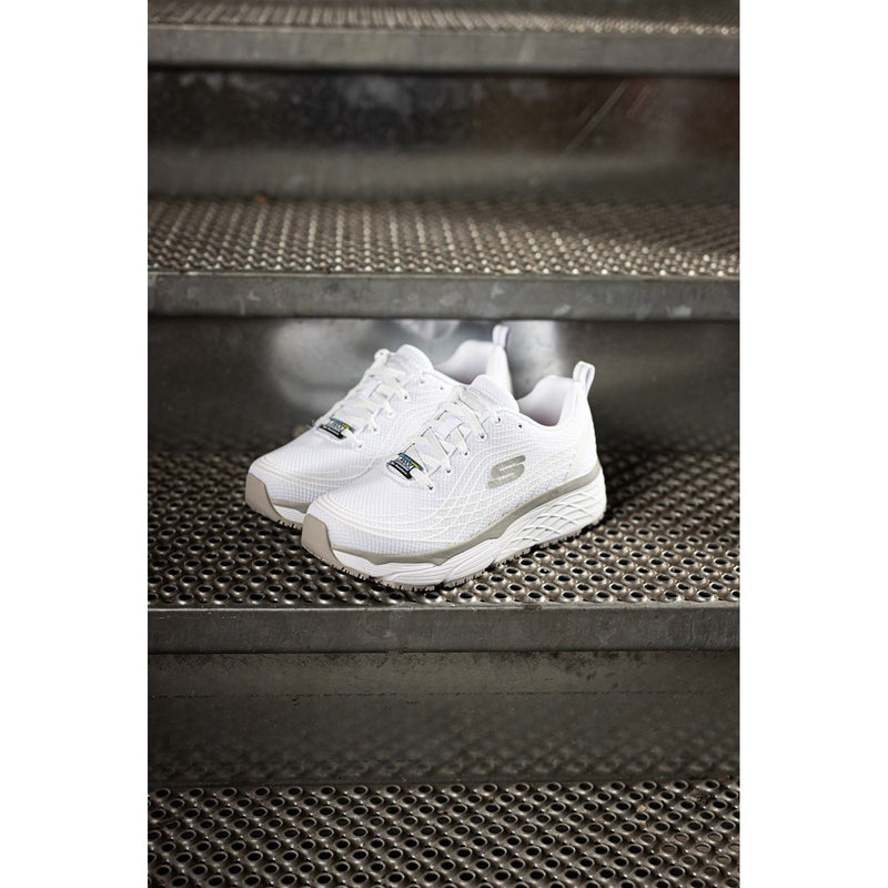 Skechers Workwear Max Cushioning Elite Sr Textile Damen Weiße Sicherheitssneaker