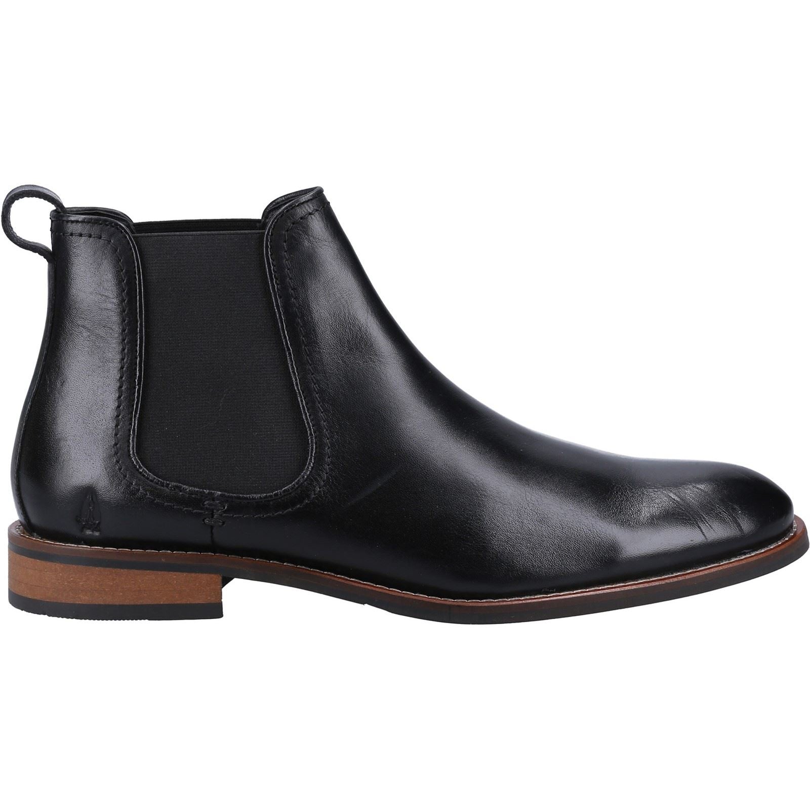 Hush Puppies Diego Chelsea Herren Stiefel Aus Schwarzem Leder