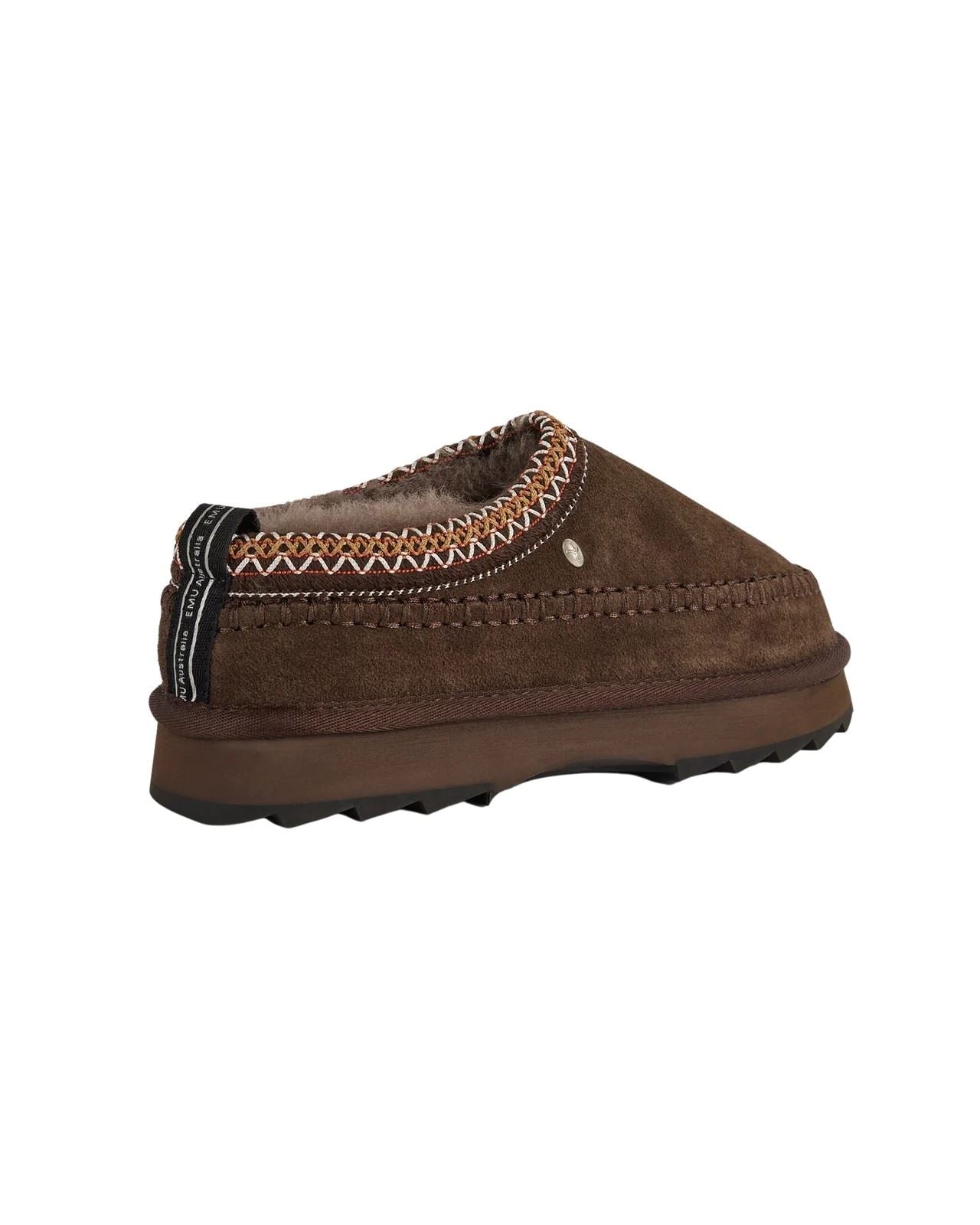 Emu Australia Sharky Adventure Scuff Wildleder Damen Braune Hausschuhe