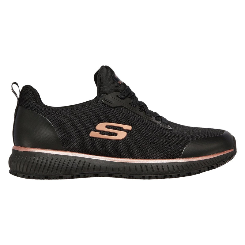 Skechers Workwear Squad SR Textil Damen Schwarz/Roségold Sicherheits Sneaker