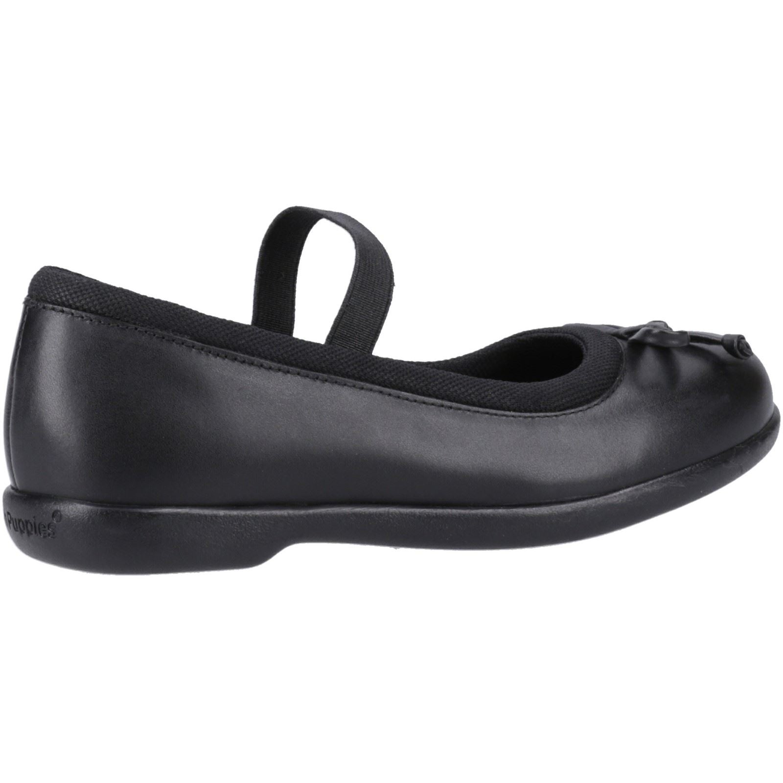 Hush Puppies Betty Junior Mädchenschuhe Aus Schwarzem Leder