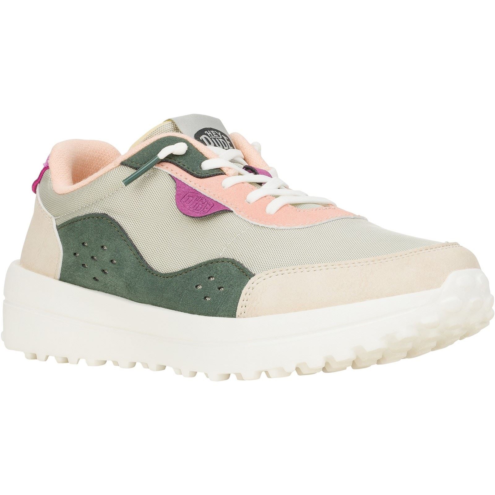 HEYDUDE Hayden Colorblock Polyester Damen Sneakers In Staubigem Olivgrün/Multifarben