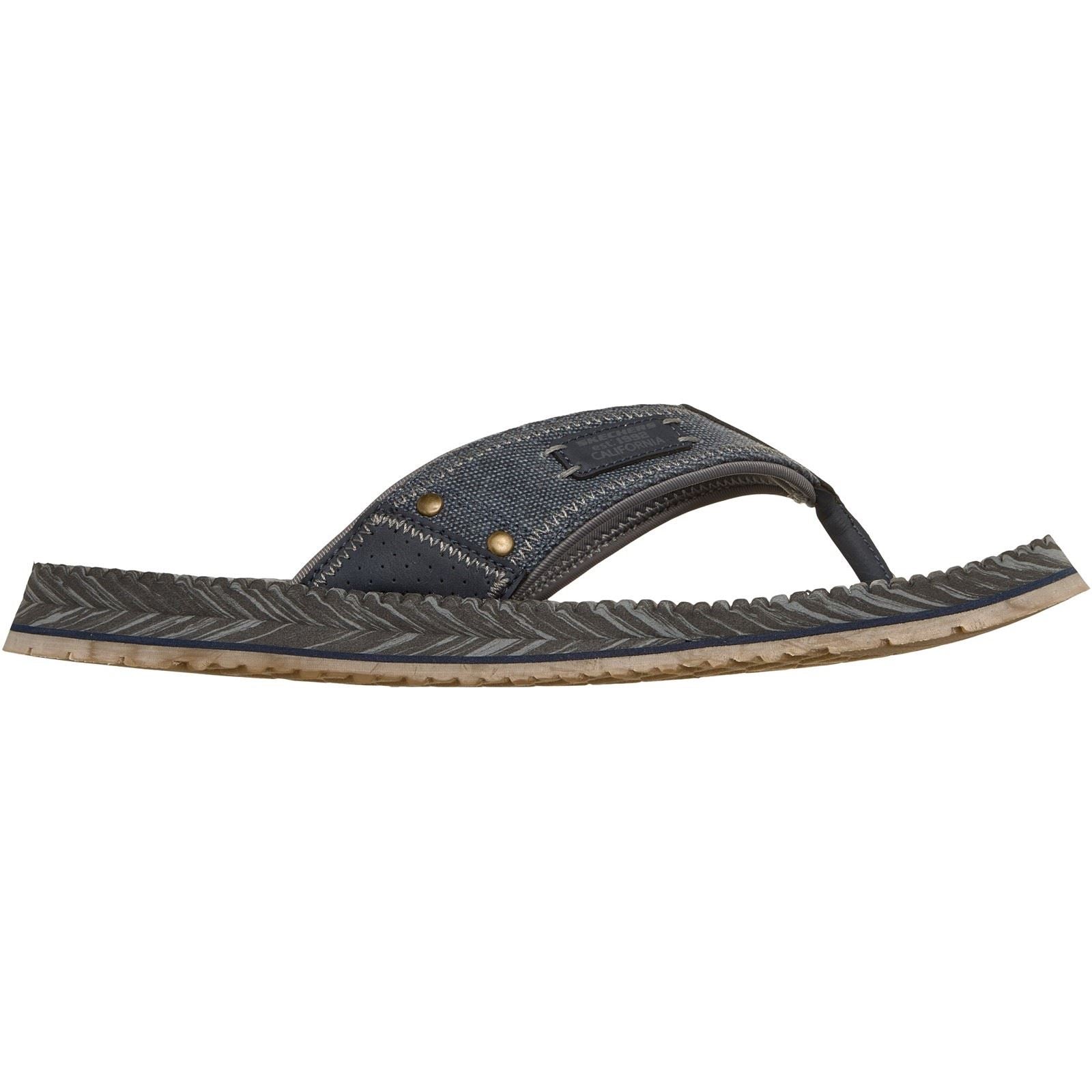 Skechers Quill Textile Herren Navy Flip-Flops