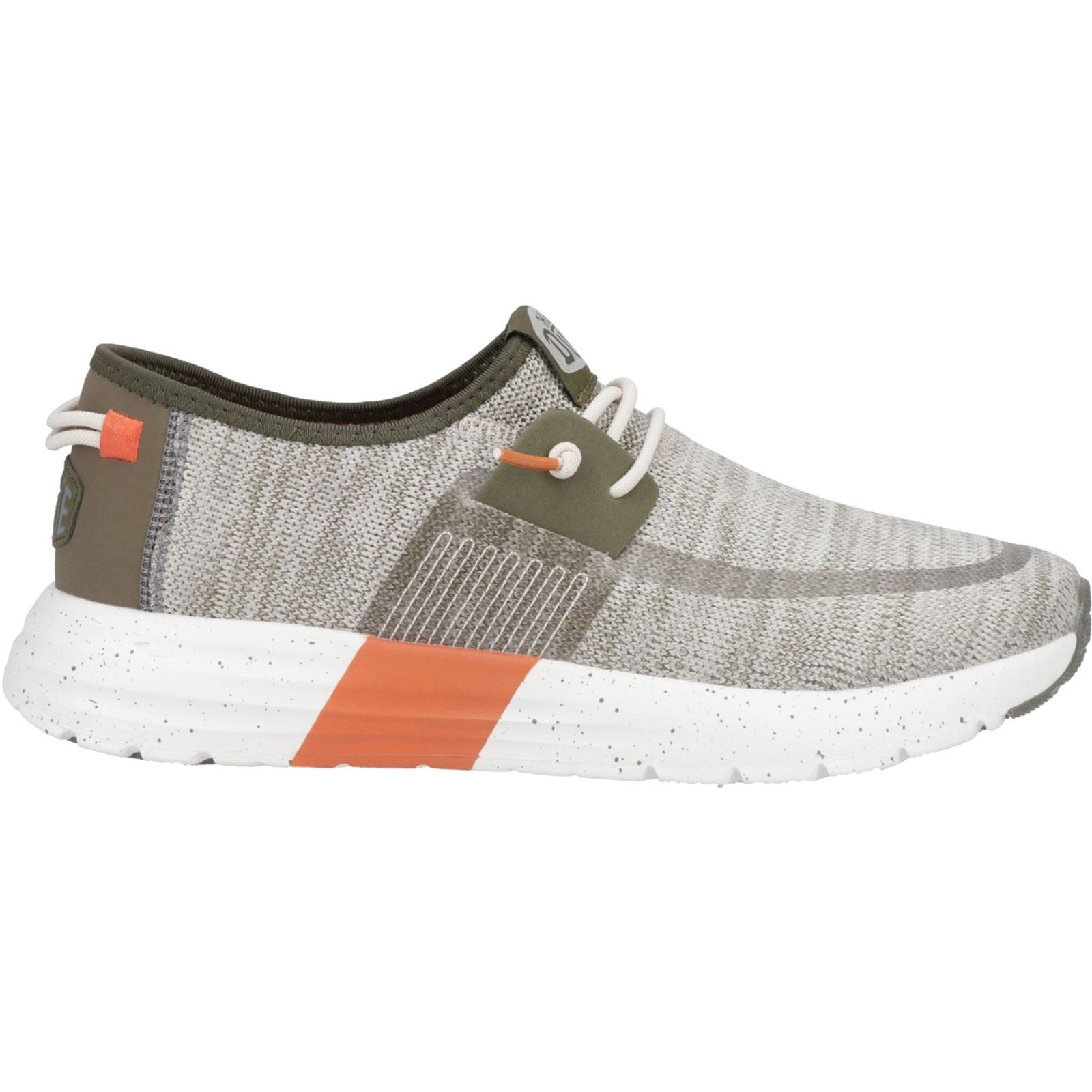 HEYDUDE Sirocco Sport Mode Herren Sneaker In Grün/Staubiges Olivgrün/Orange