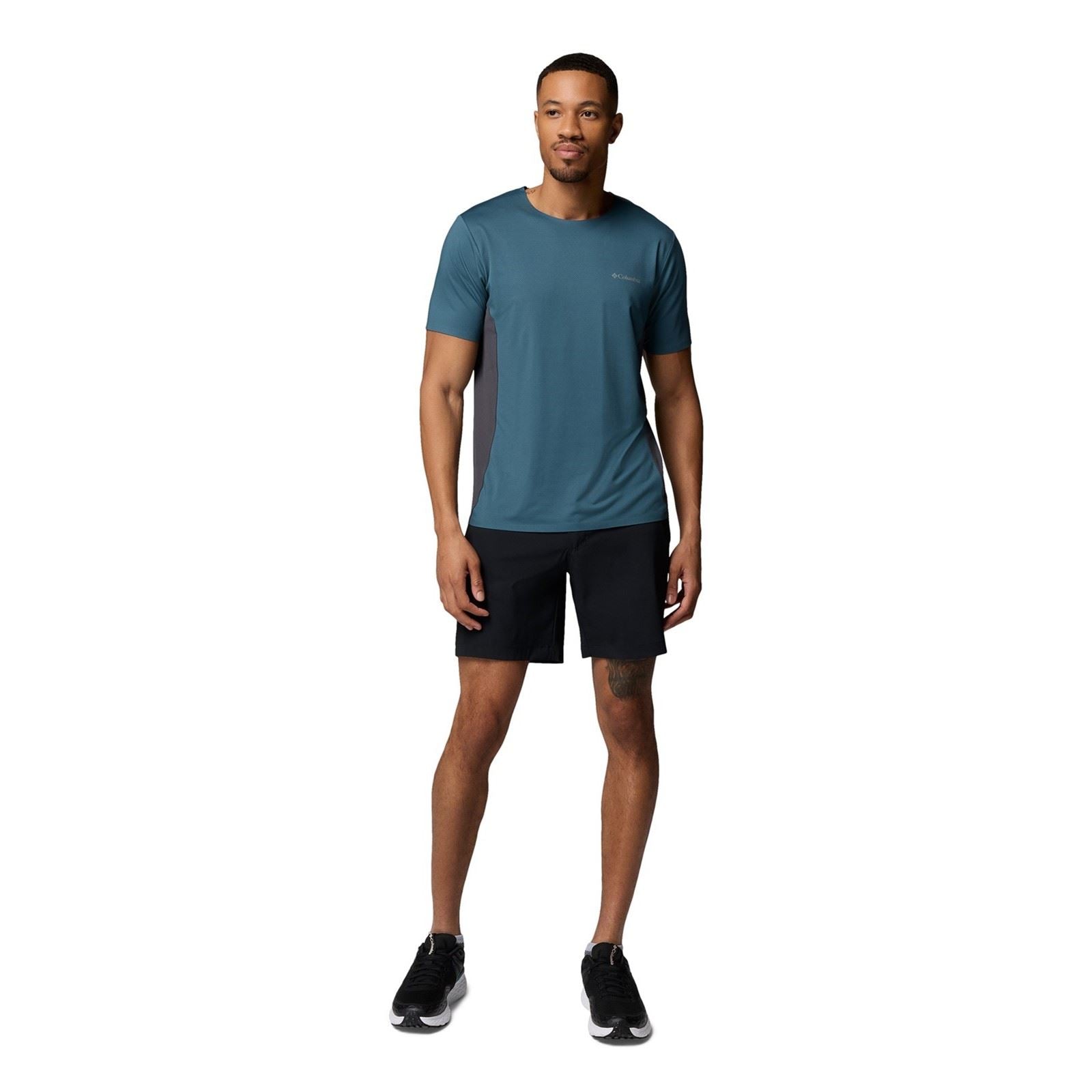 Columbia Three Pitch SS Crew Polyester Herren Blaue Sport-T-Shirts