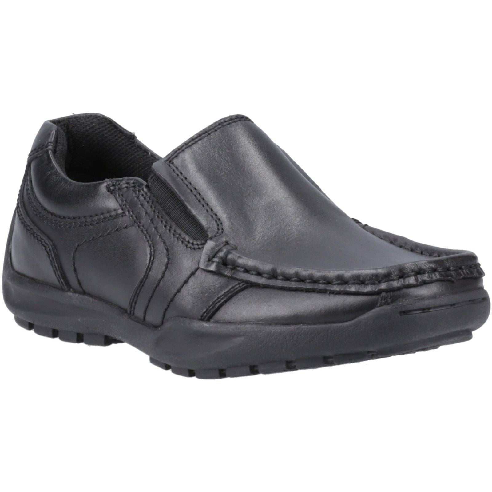 Hush Puppies Morgan Lederslipper In Schwarz Für Jungen