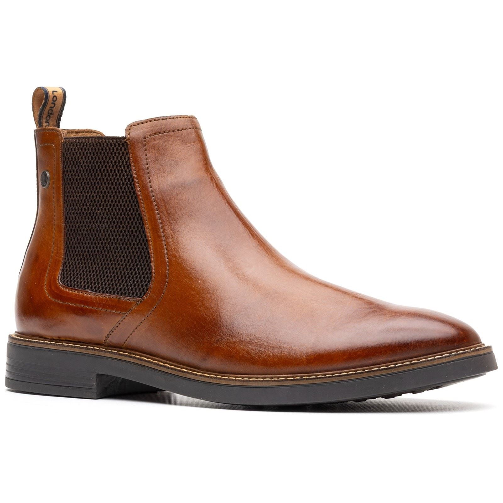 Base London Sussex Leder Herren Stiefel In Verbranntem Tan